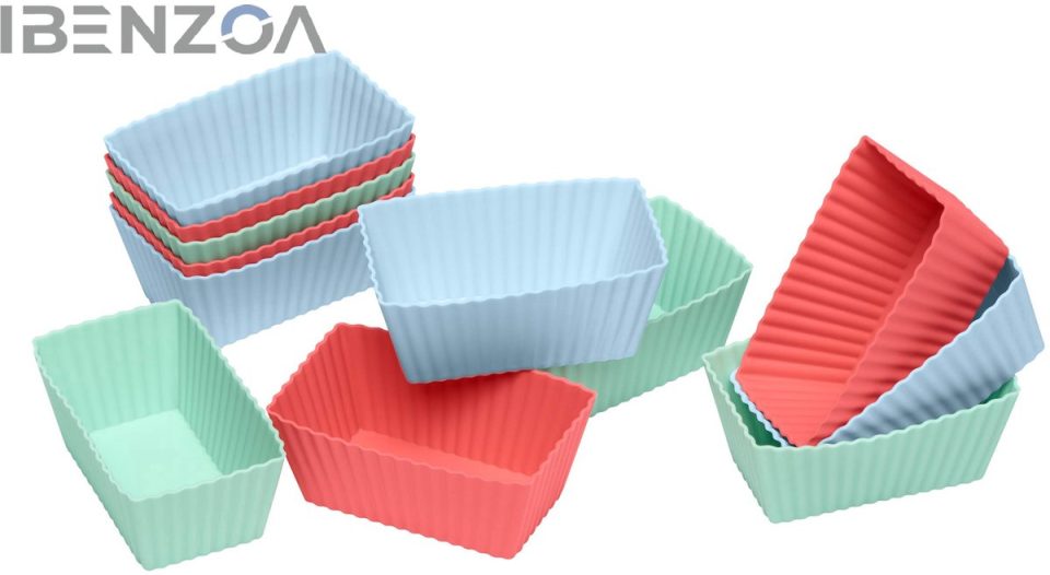 Ibenzoa Bakvormen Flexibele Silicone 12-delige Bruin 8 x 4 x 3 cm