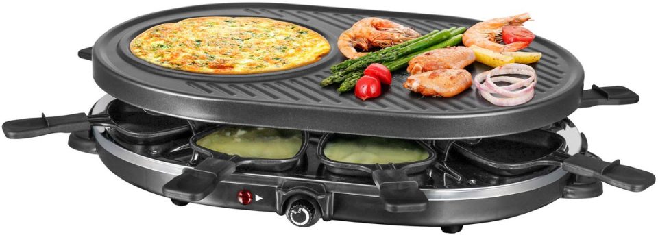Daily Home raclette grill 8 persoons ovaal zwart.