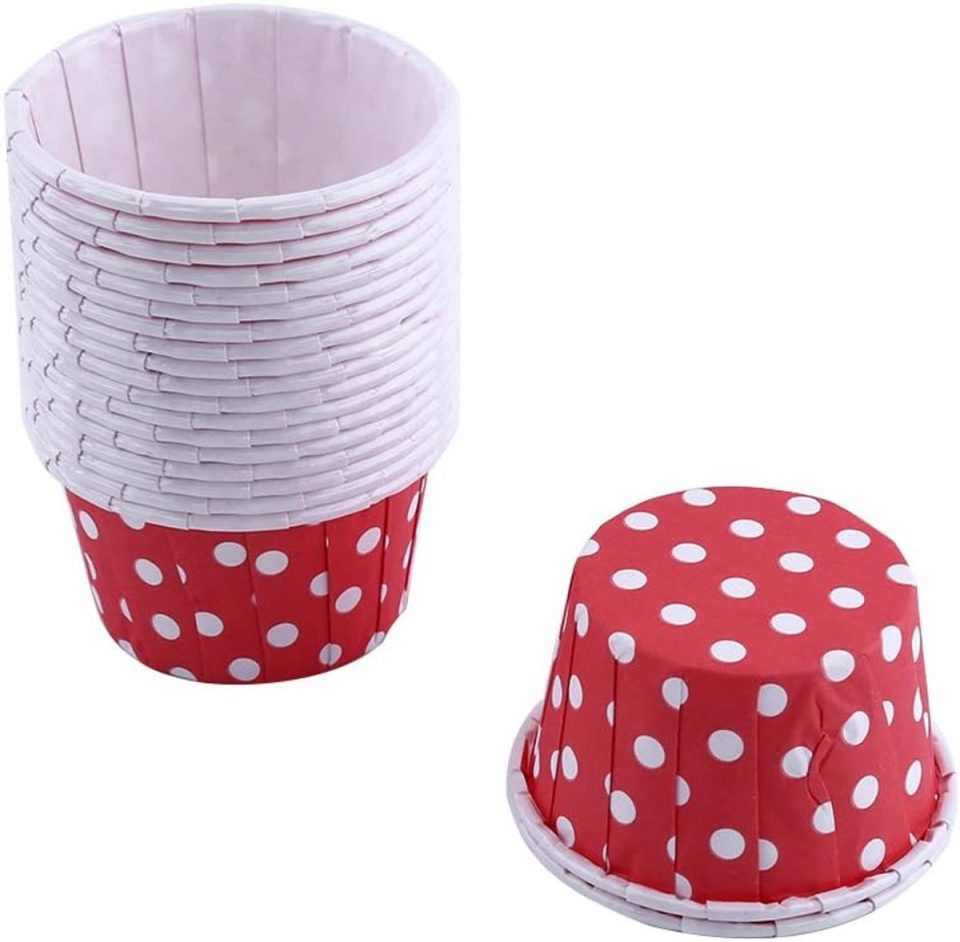 Imperatoris Cupcake vormpjes papier Set van 100 Rood 3 cm
