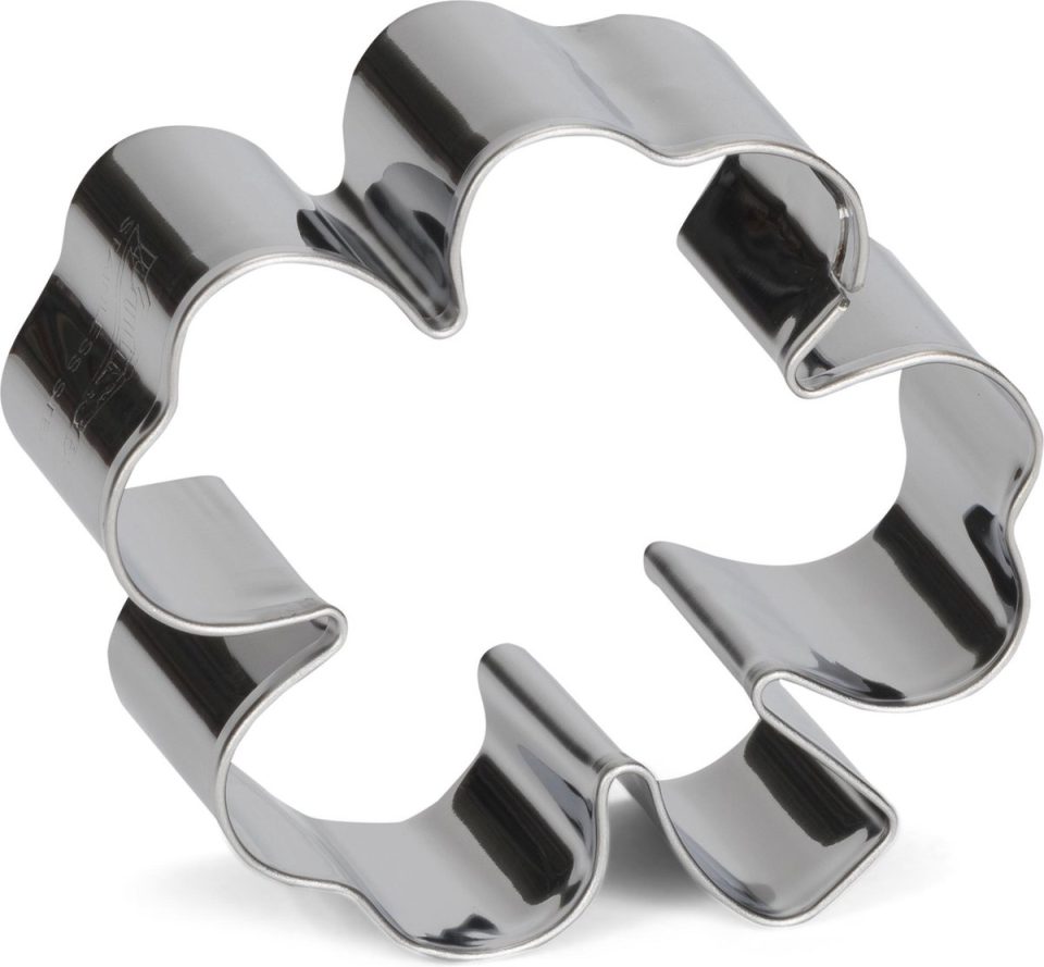 Patisse uitsteekvorm Klaverblad RVS zilver 6 cm