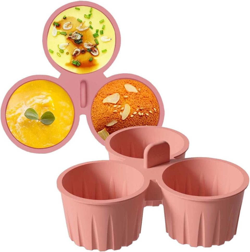 Ulisem Siliconen Eierhapjesvorm Egg Bite Mold Roze 14,4 cm 135 ml