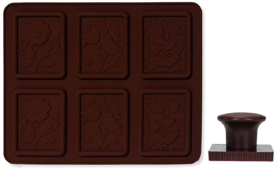 Patisse chocolade koekjes-kit siliconen bruin 2-delig 20 x 14 cm
