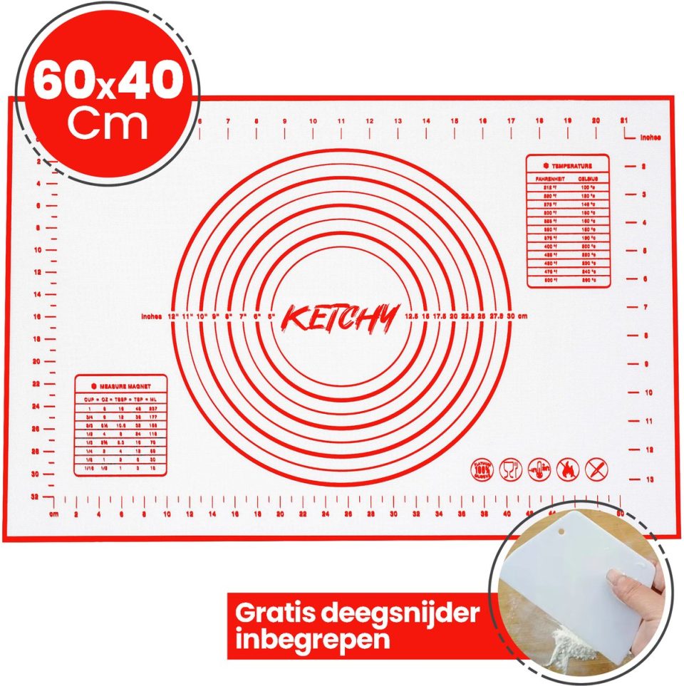 Ketchy Siliconen Deegmat 60 x 40 cm