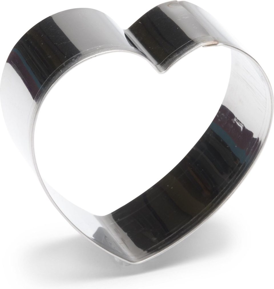 Patisse uitsteekvorm Hart RVS zilver 8 cm