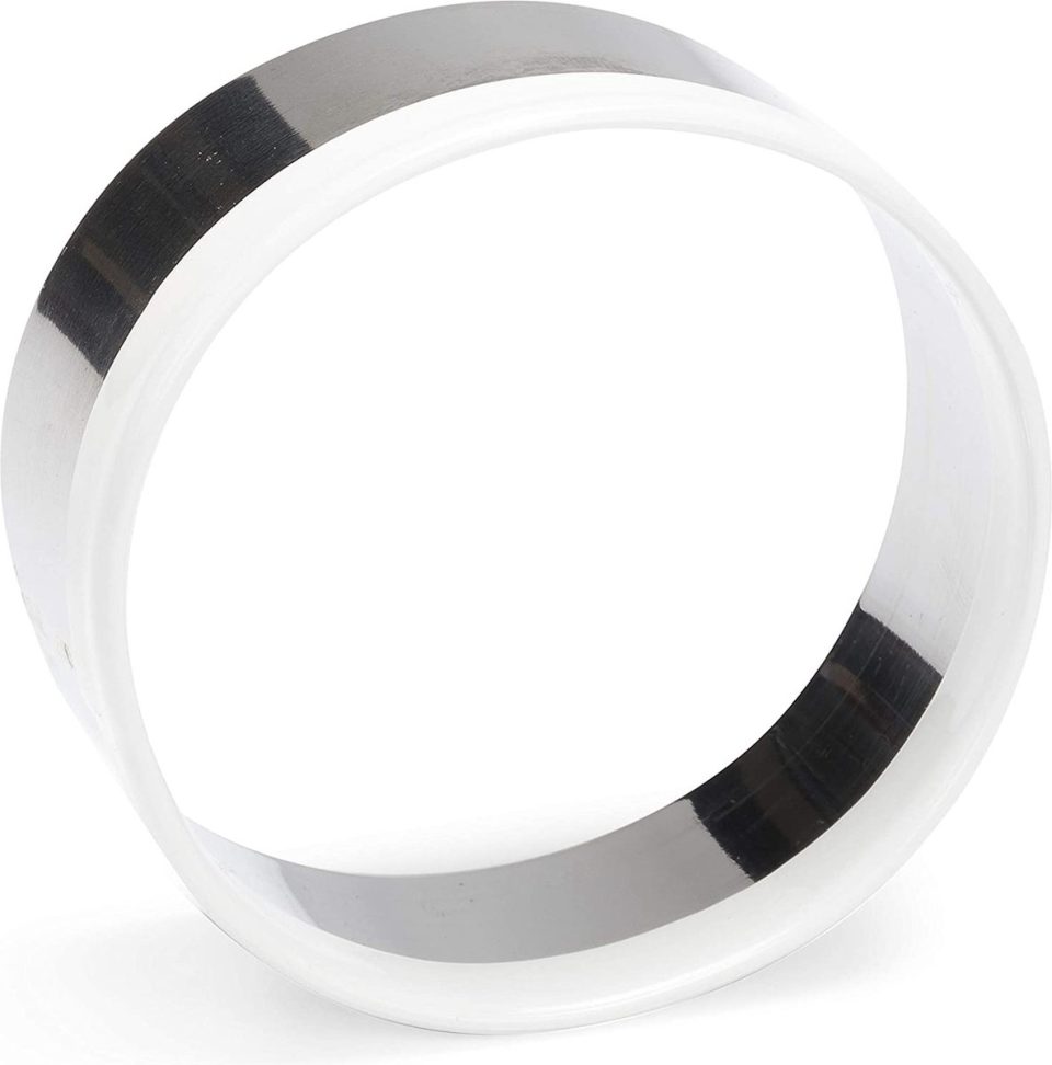 Patisse uitsteekvorm rond rvs zilver/wit 6,5 x 6,5 cm