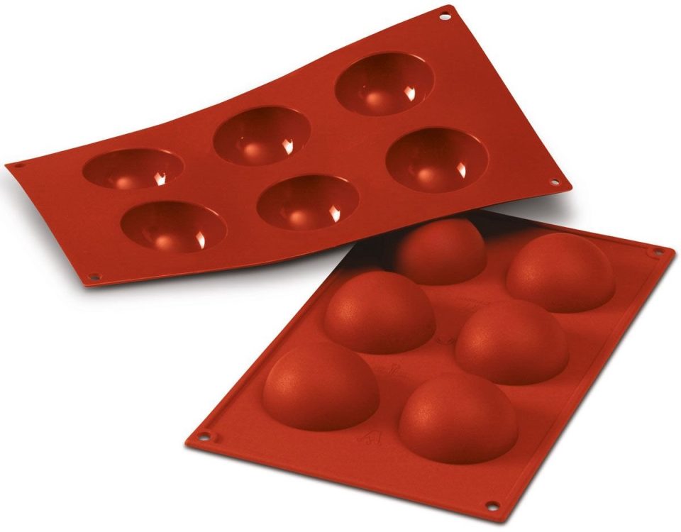 Jonyx siliconen bakvorm Halve bollen Rood 5 cm