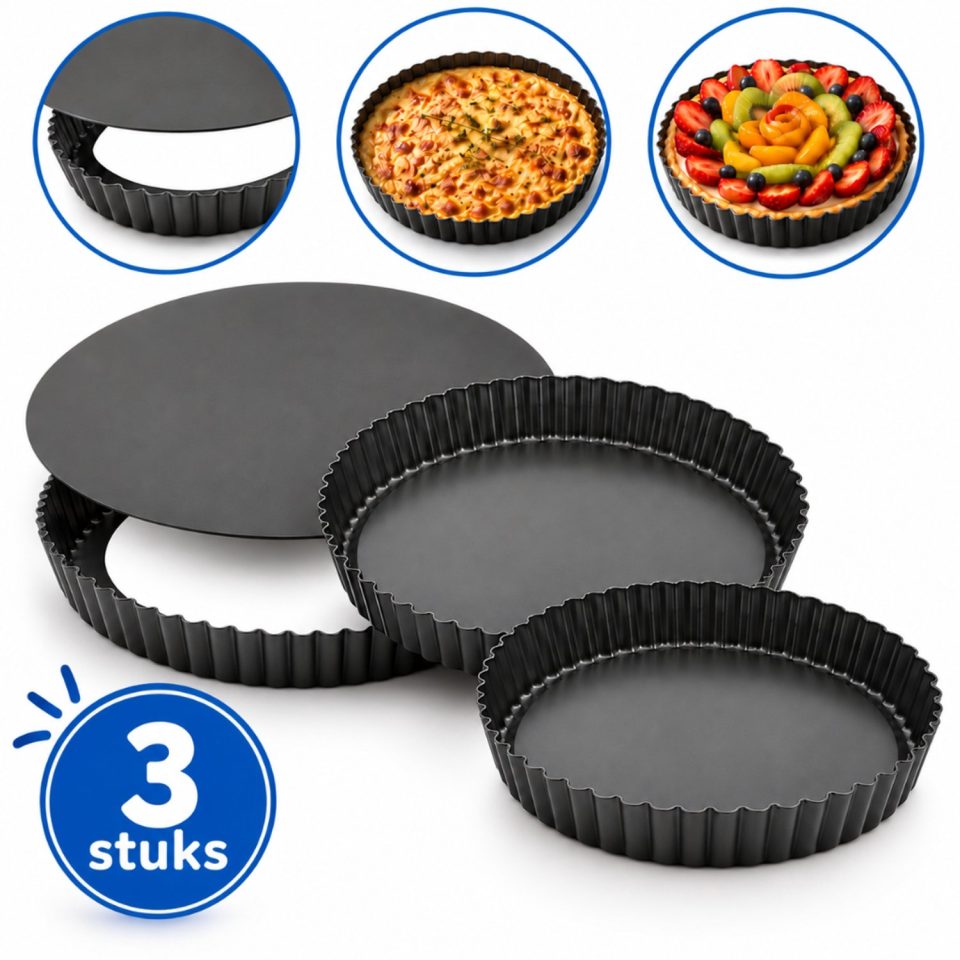 Tomec quichevorm Set Ø26 cm (3 stuks)