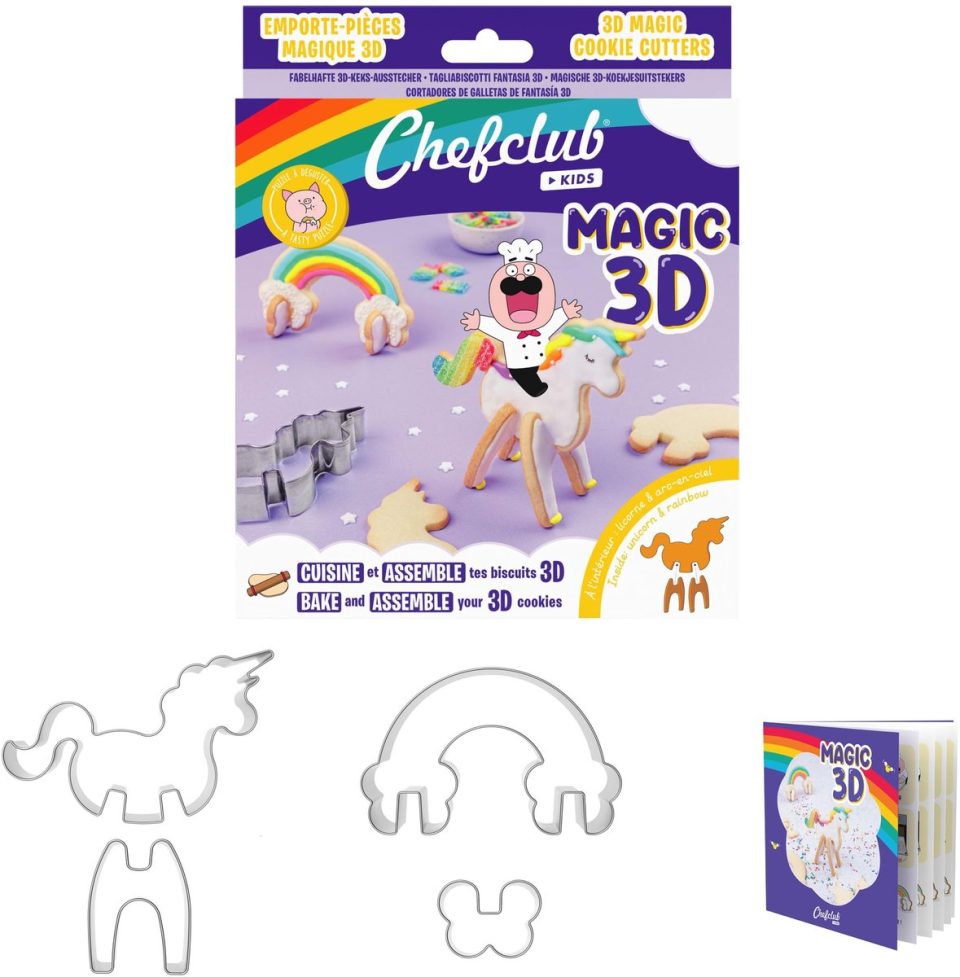 Chefclub Kids, Unicorn & Rainbow Magic 3D koekjesvormpjes
