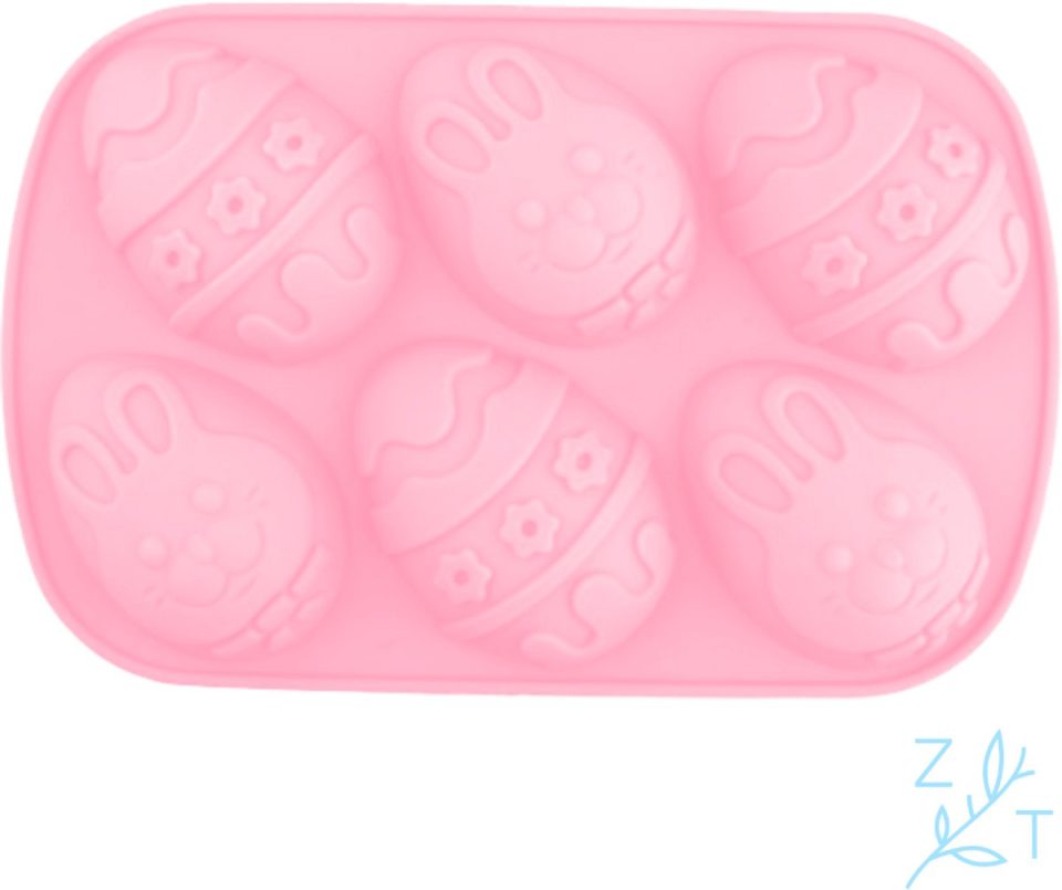 ZijTak chocoladevorm Paasei silicone mal Roze