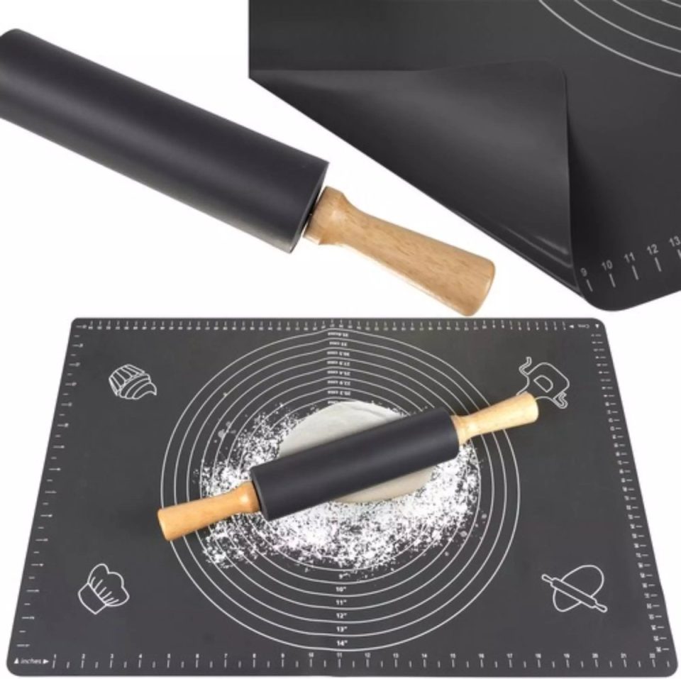 Ruhhy bakmat Siliconen en Deegroller Set