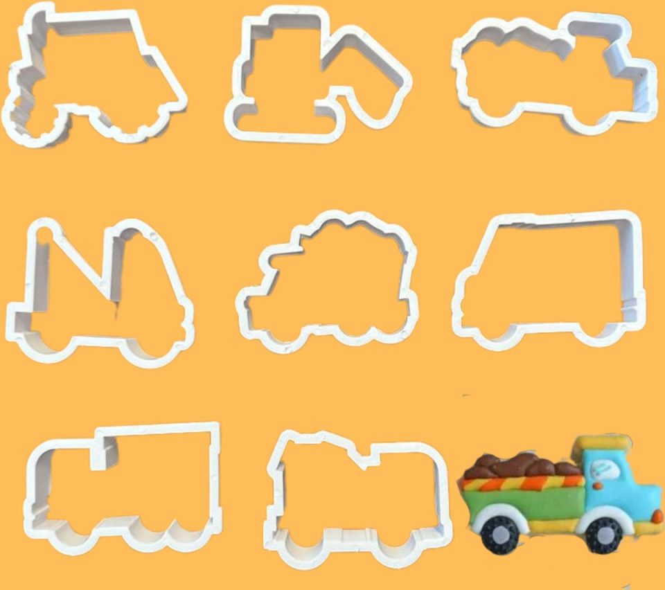 Winkrs Uitsteekvormen Set met Voertuigen; Truck (8 stuks)