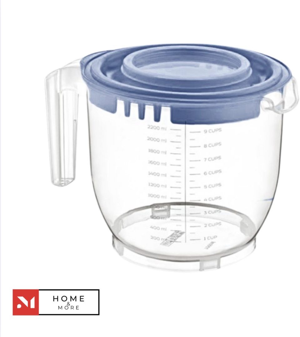 My Home & More Maat en mixbeker met deksel Blauw 2200 ml