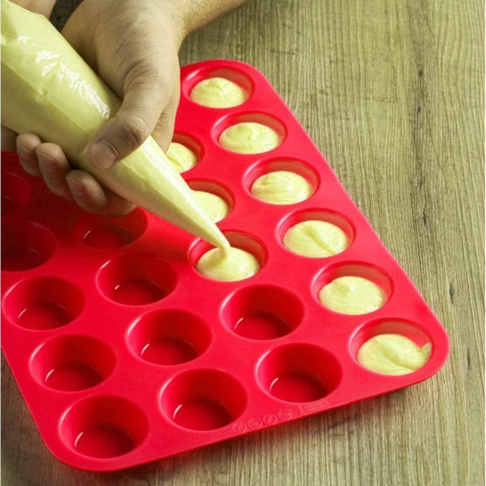 Finnacle bakvorm Mini Muffin Silicone Zone Chef Rood (24 stuks)