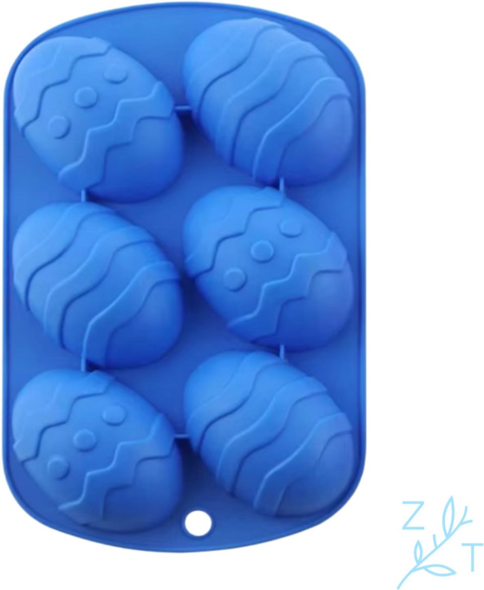 ZijTak chocoladevorm Paasei silicone mal Donker blauw