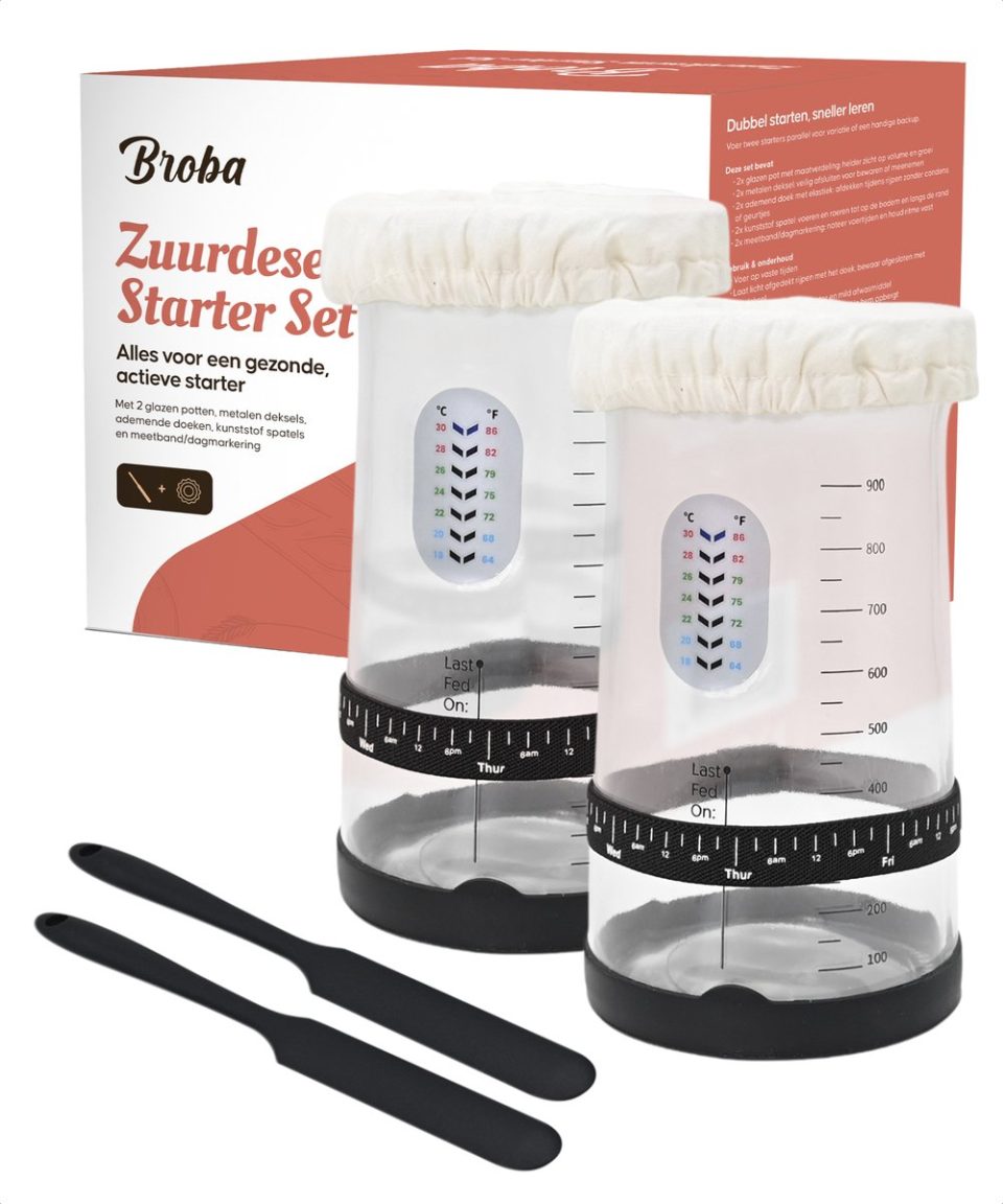 Broba Zuurdesem Starter Set voor zelf Zuurdesem Starter Maken 2-Pack