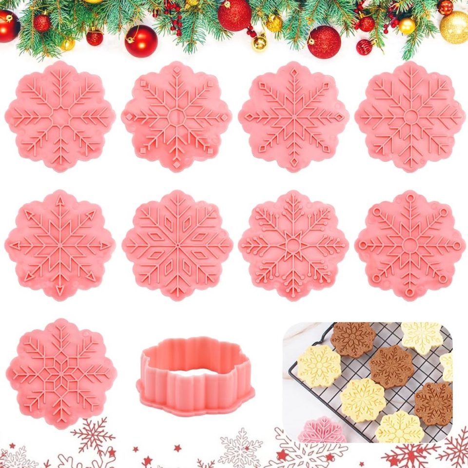 Hekobag Kerst sneeuwvlok 3D koekjesvormpjes (9 stuks)