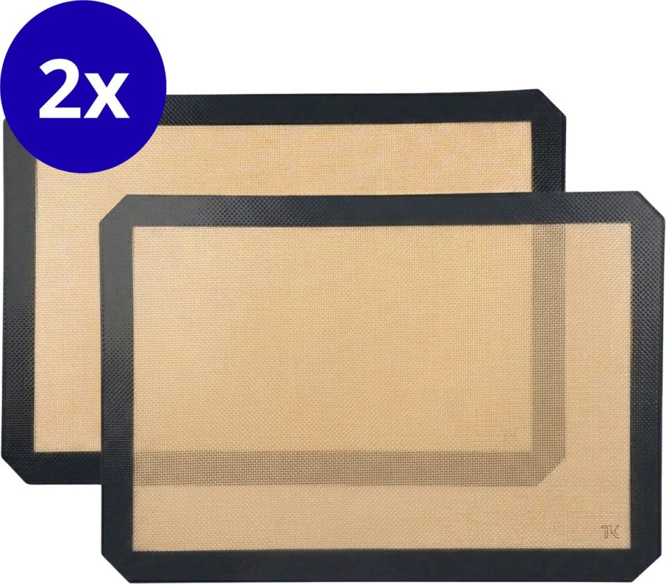 Trendy Kitchen bakmat Siliconen Bruin 42 x 30 cm (2 stuks)