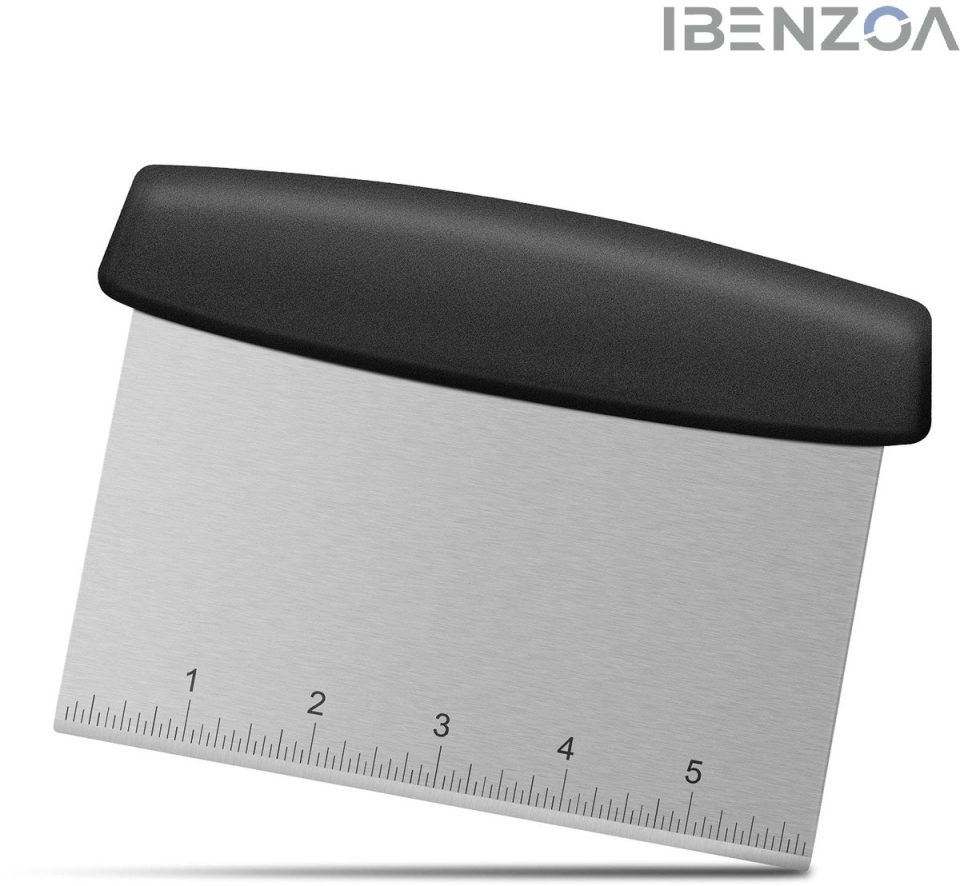 Ibenzoa Deegschraper Ergonomische Grip 7 inch Zwart RVS