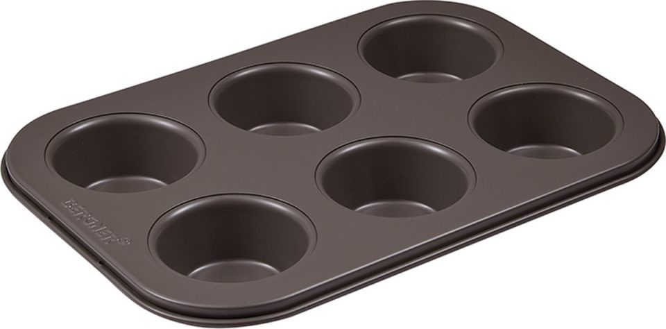 Bergner Muffinbakvorm met 6 cupcakevormpjes (2 stuks)