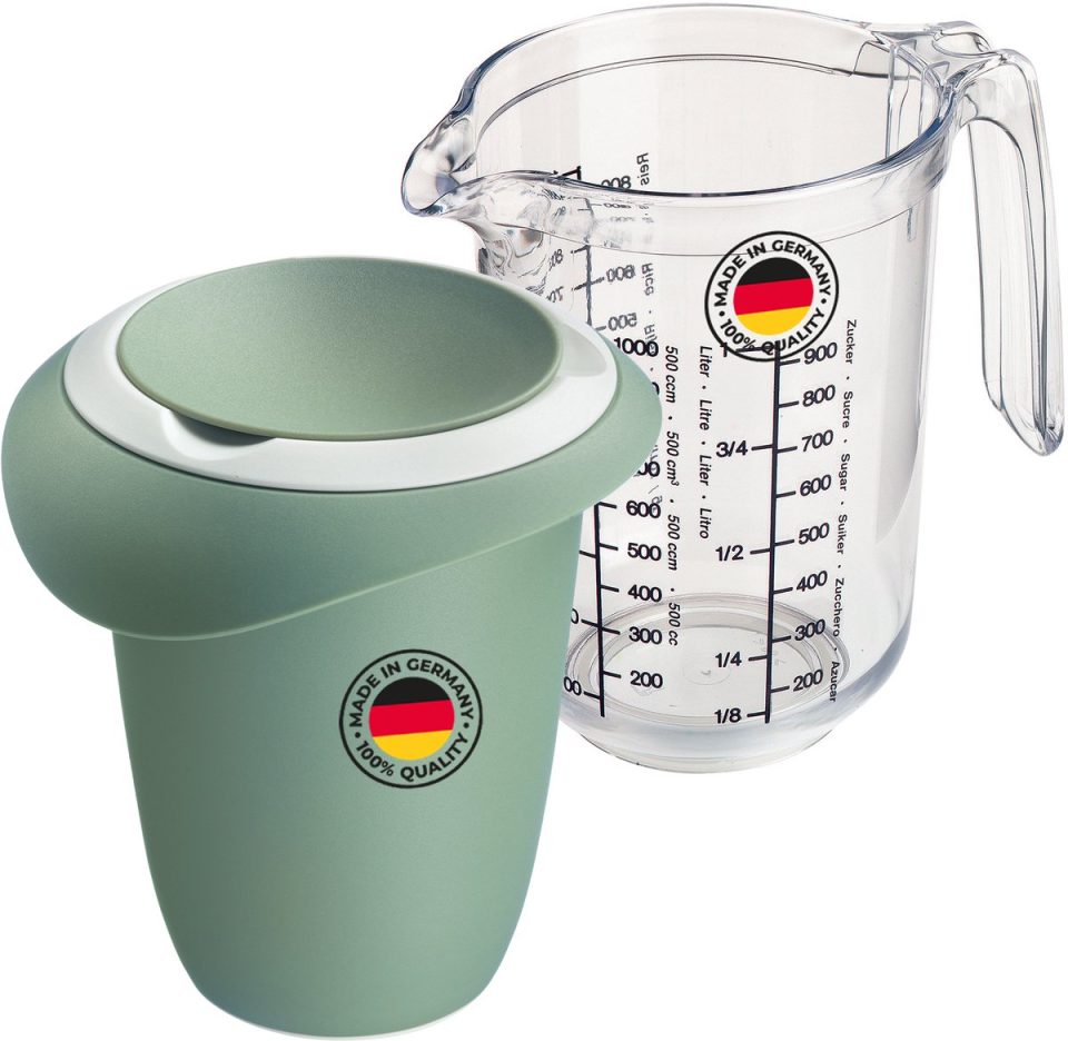Westmark mengkom () en maatbeker "Gerda" () wit transparant 1 l