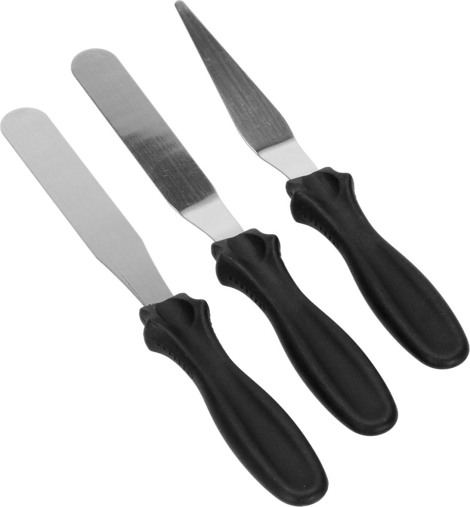 springos paletmes Spatel Zwart/Zilver (3 stuks)