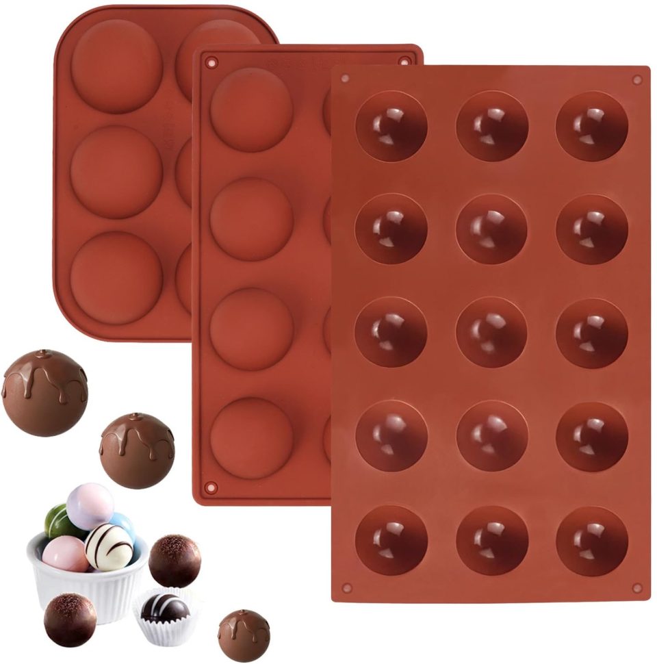 Duraxl bakvorm Siliconen Halve bol 3 maten Set van 3