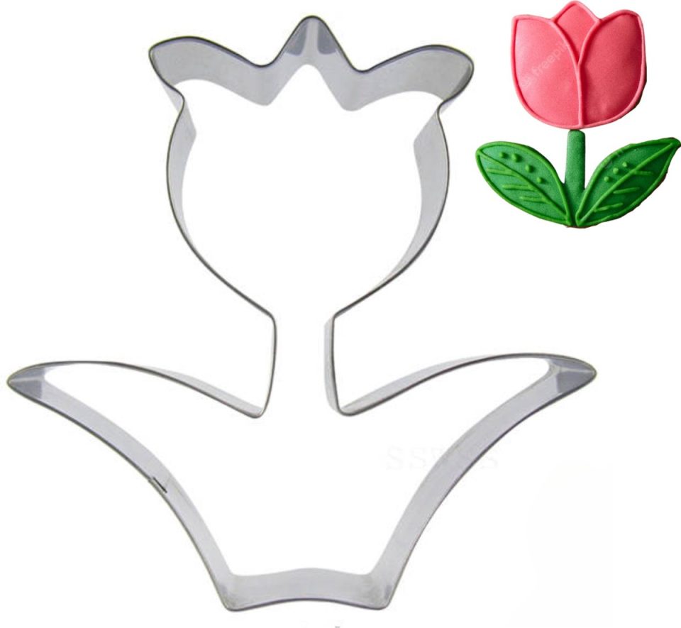 Winkrs uitsteekvorm Tulp RVS Cookie Cutter 10 cm