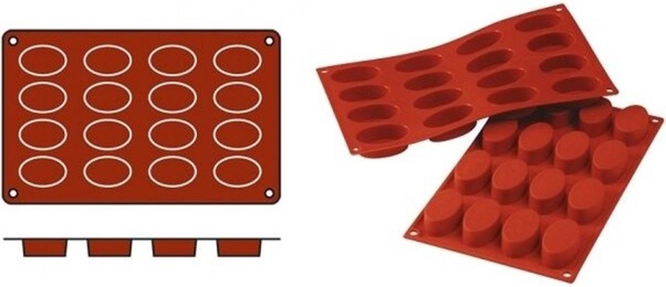 Silikomart bakmat Ovals-Small (Cap. SiliconFlex 070052 (16 stuks)