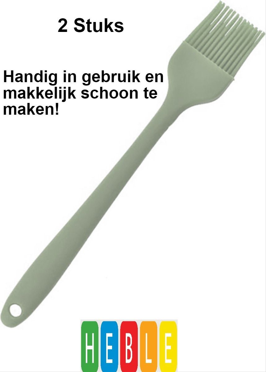 Heble® 2X Siliconen Bakkwast Groen 26 cm