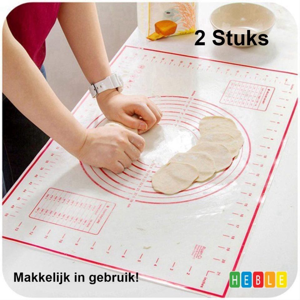 Heble® bakmat *** 2X Siliconen non-Stick 60 x 40 cm