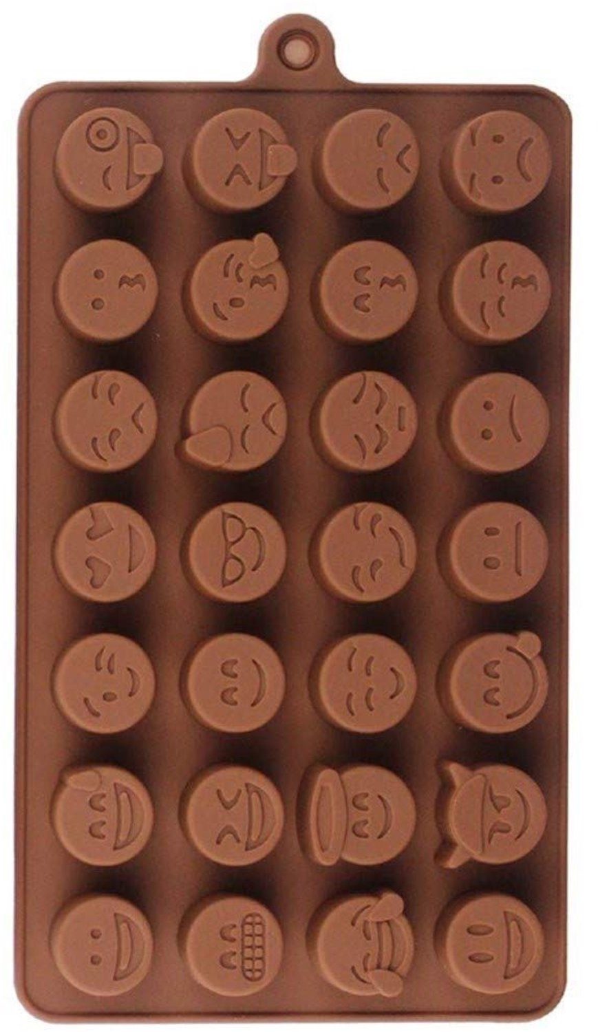 Famanu chocoladevorm Emoji siliconen met 28 vakjes