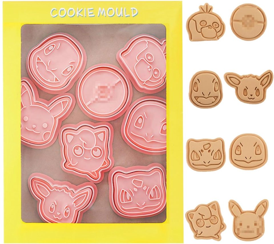 Chukua chocolade Verpakking met 8 koekjesvormpjes, koekjesvormpjes, koekjesvormpjes voor kinderen, dieren, 3D-cartoonkoekjesvormpjes, koekjesvormen, groenten voor het bakken van sandwichbrood, fondant,, taartdecoratie.