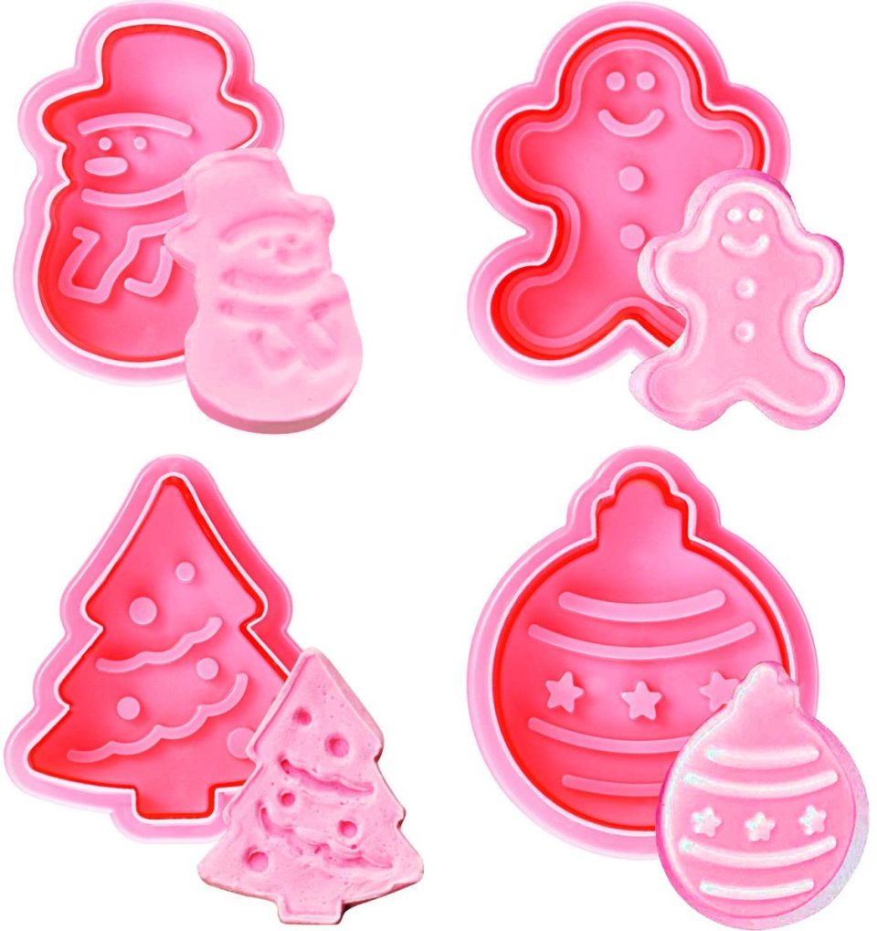 Qttvbtna Kerst Koekjesvormen Set Roze (4 stuks)