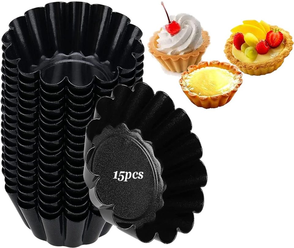Ibenzoa Set van 15 Mini Muffinvormen van Koolstofstaal