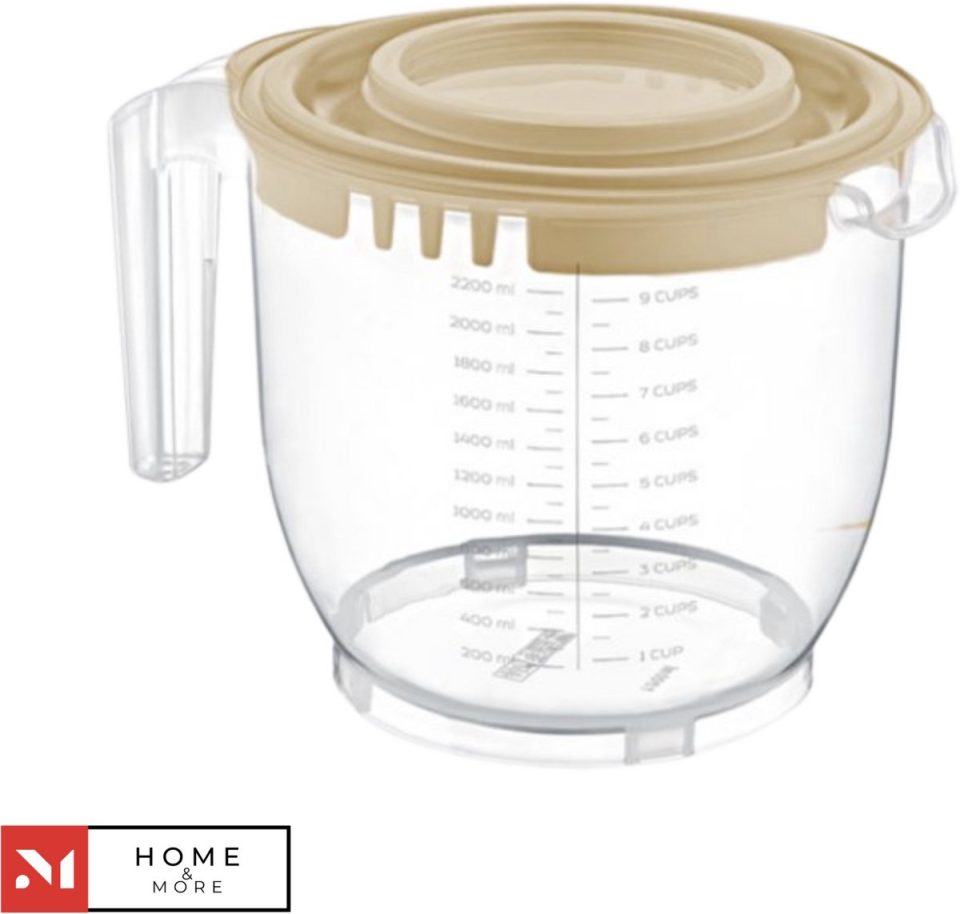 My Home & More Maat en mixbeker met deksel Bruin 2200 ml