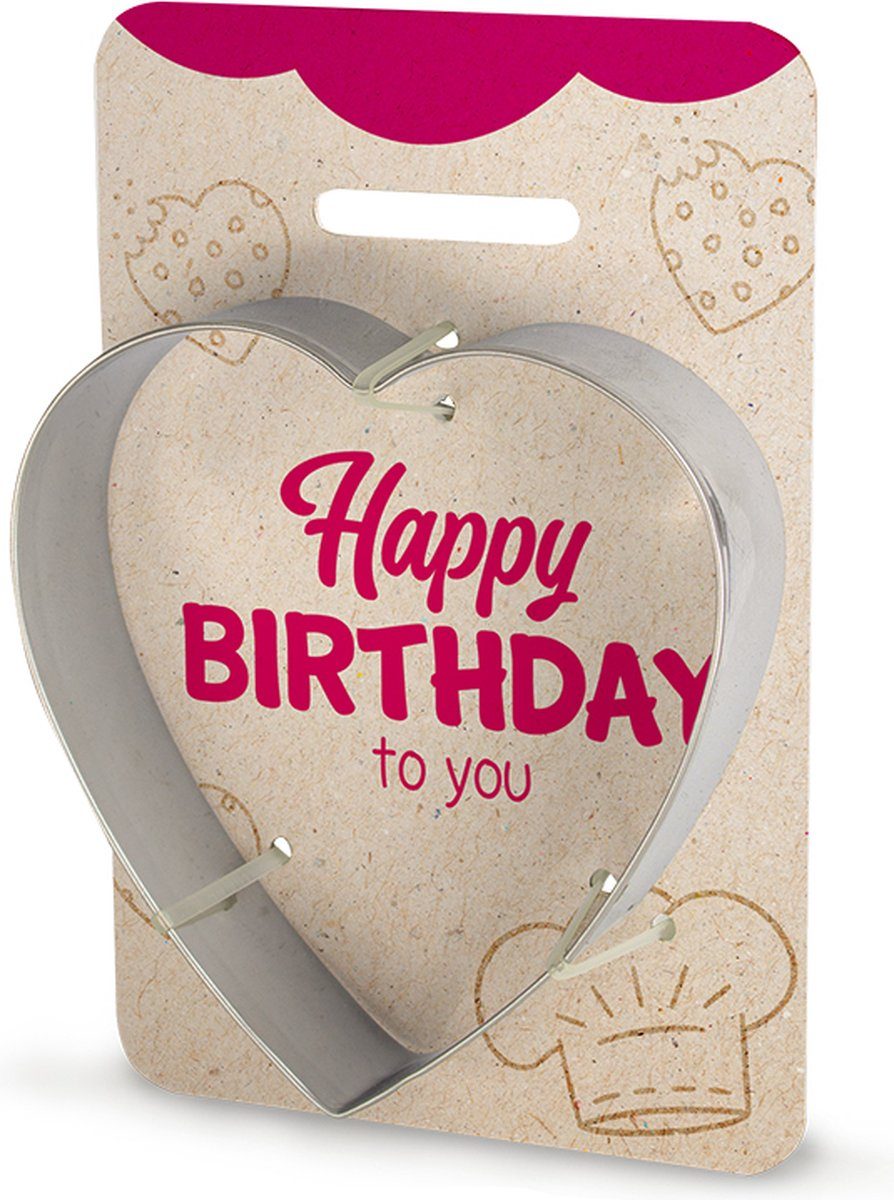 Miko Koekvormpje, hart vorm Happy Birthday