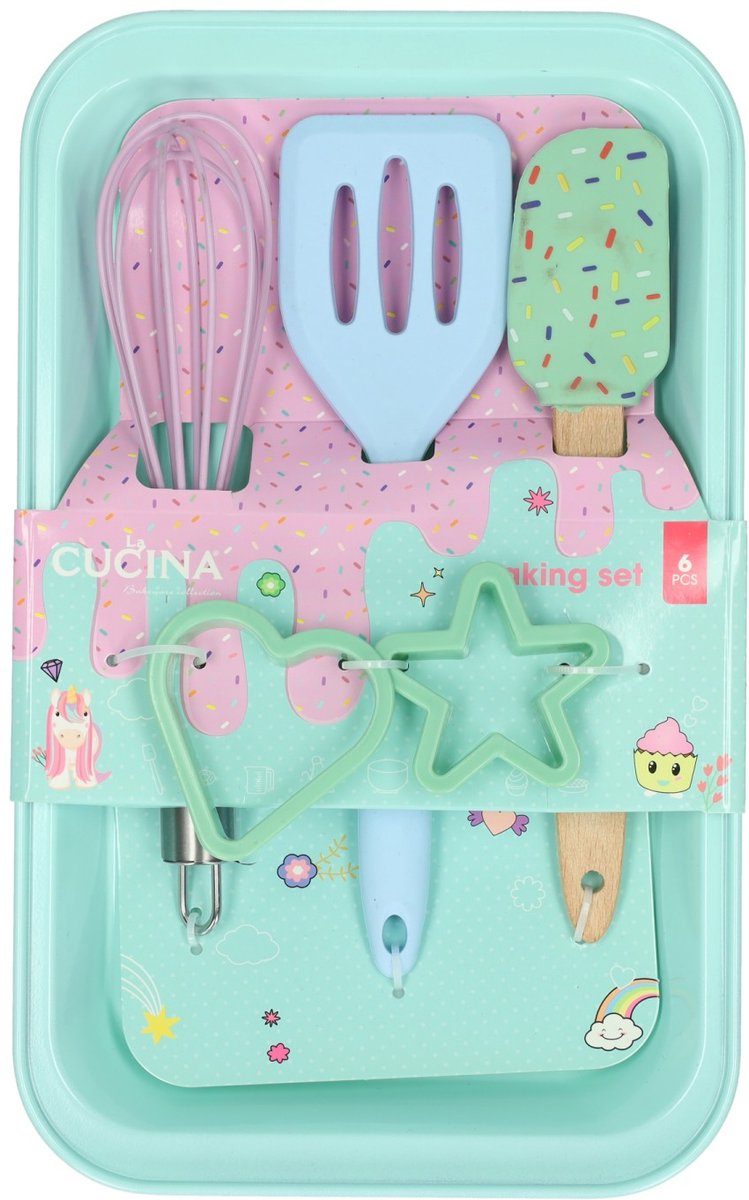Koopman bakset kinderspeelgoed met bakvorm en accessoires creatief bakken.