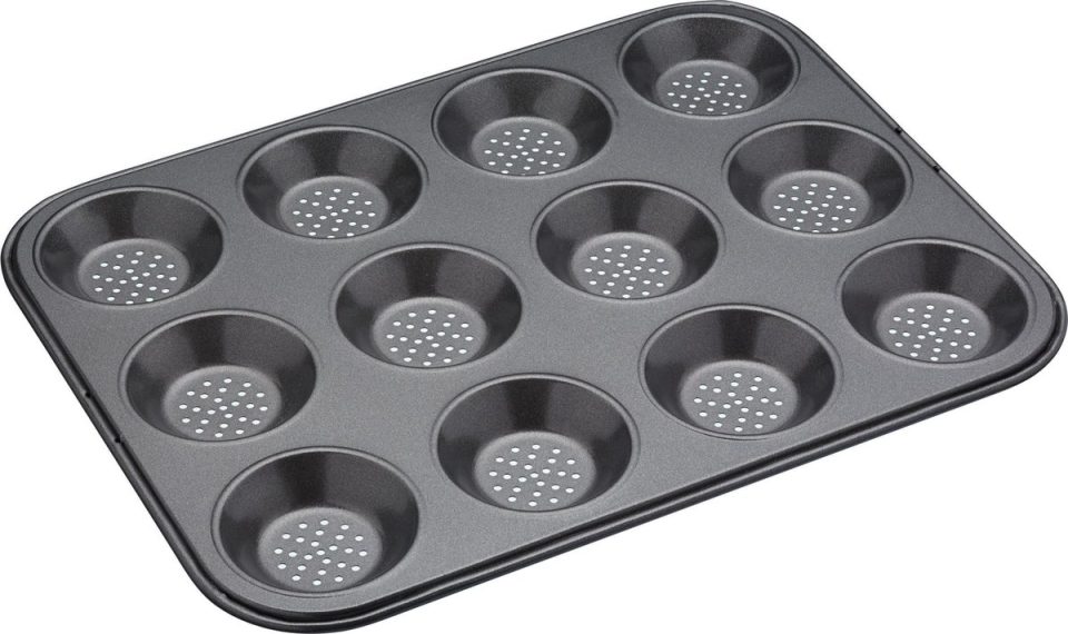 Masterclass bakvorm voor 12 mini (quiche) vormen Geperforeerd 32 cm 24 cm