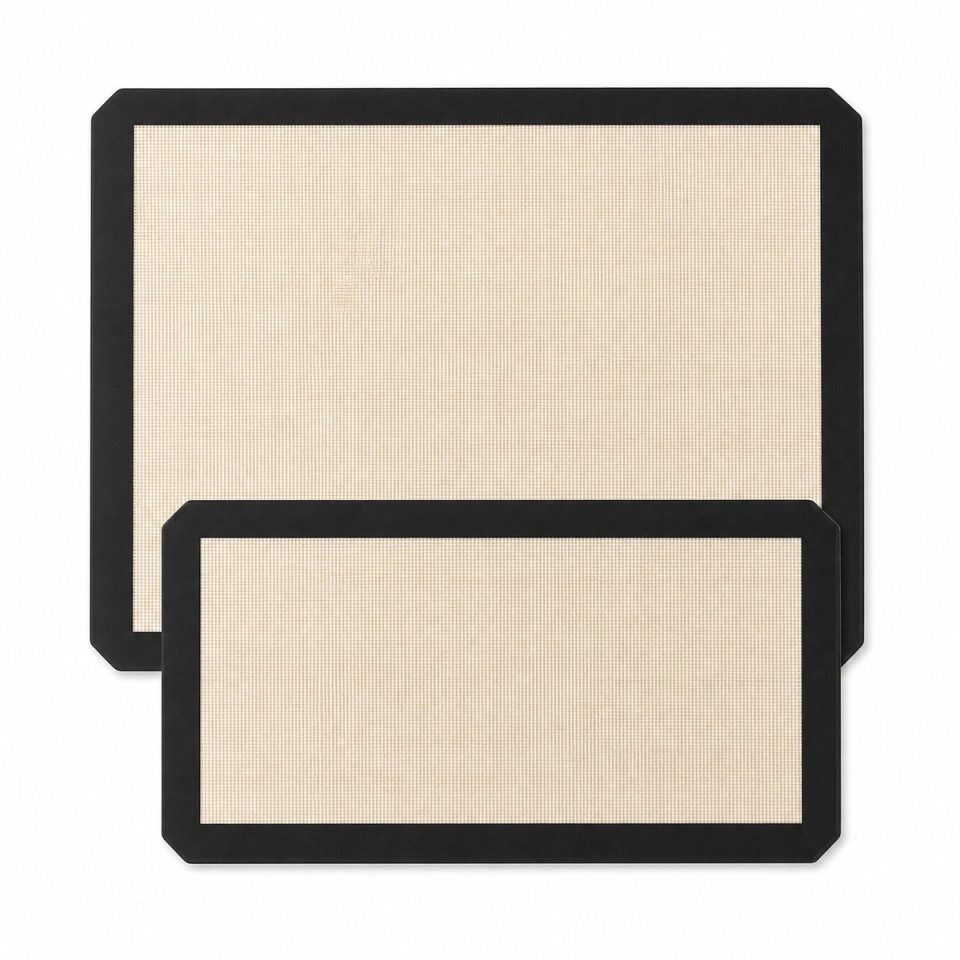 JustValue bakmat siliconen set van 2 zwart wit 36,5 x 26 cm 34 x 17,5 cm