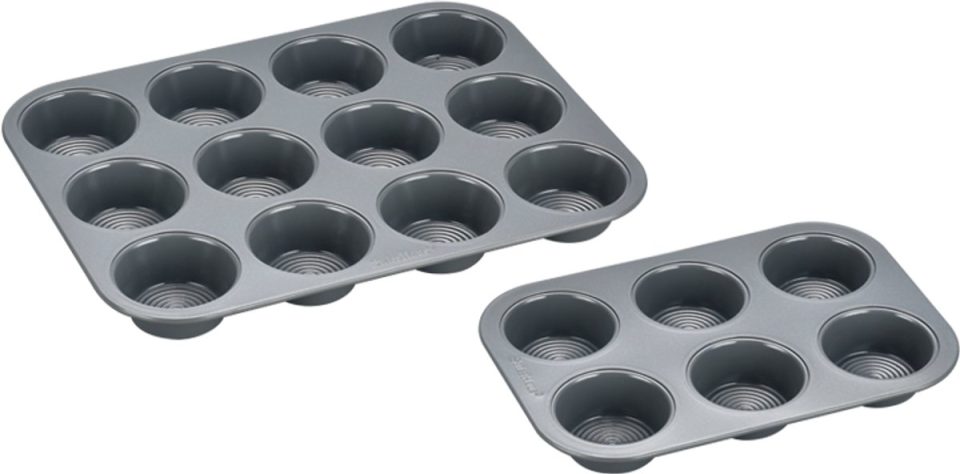 Swiss Haus bakvorm mfn12s Muffin Set 2 Delige Grijs