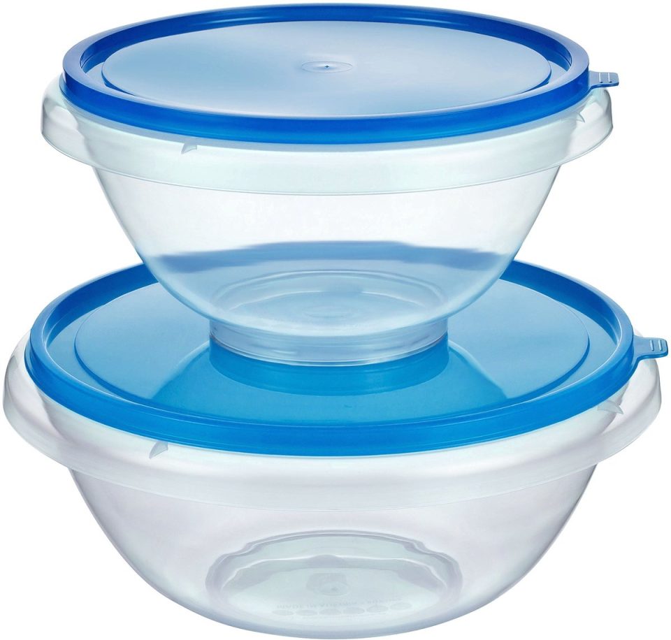 Famanu Set van 2 mengkommen, deegkommen in blauw 7 l 4,5 l