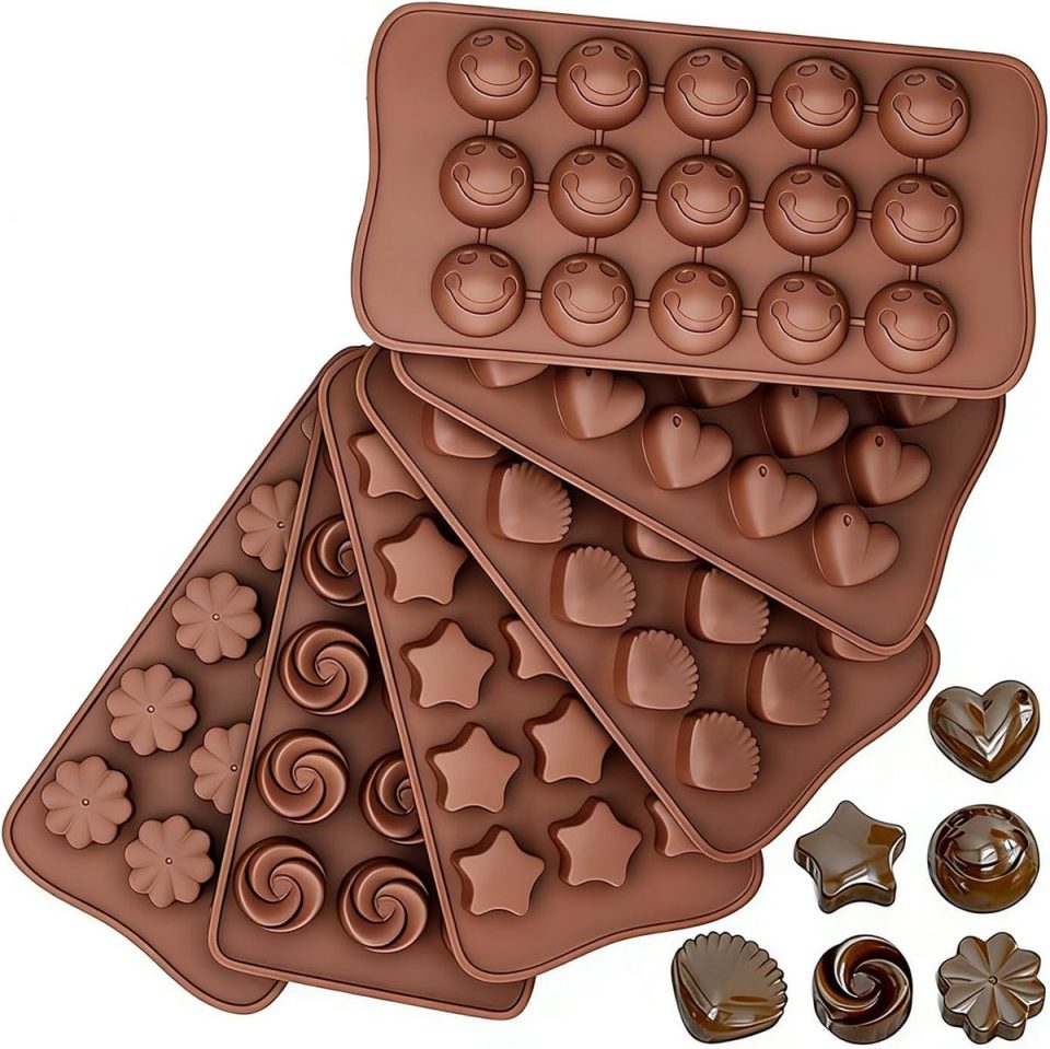 KZQ 6-delige siliconen chocoladevormenset 1,5 cm