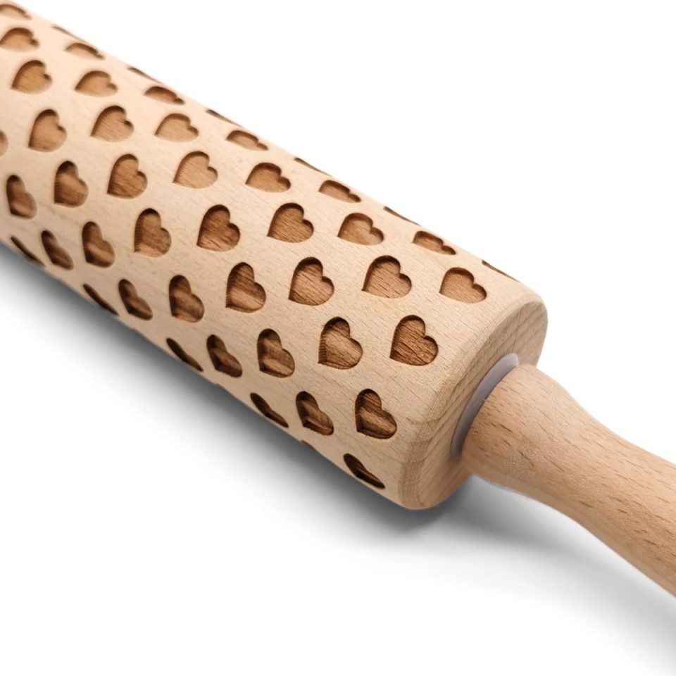 waterval deegroller print Hartjes- Koekjes roller decoratie Hart 35 cm
