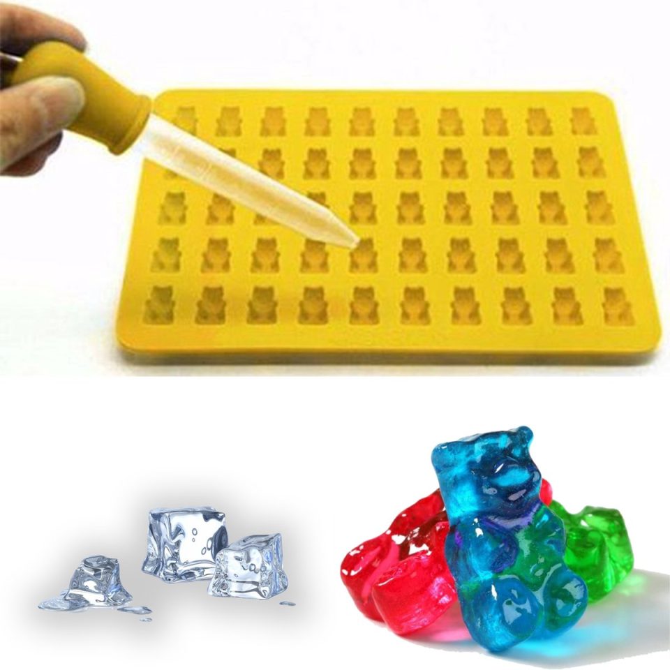 BukkitBow chocoladevorm Siliconen Gummy Bear Mal Geel