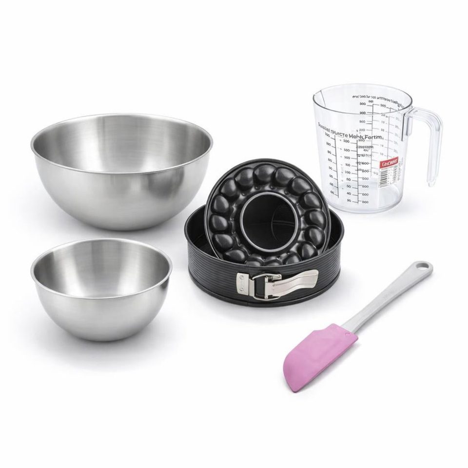Zenker Bakkerset met springvorm en savarinvorm 2 mengkommen 18 cm