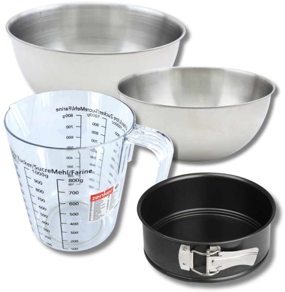 Zenker Bakset met mini taartvorm 2 mengkommen 18 cm