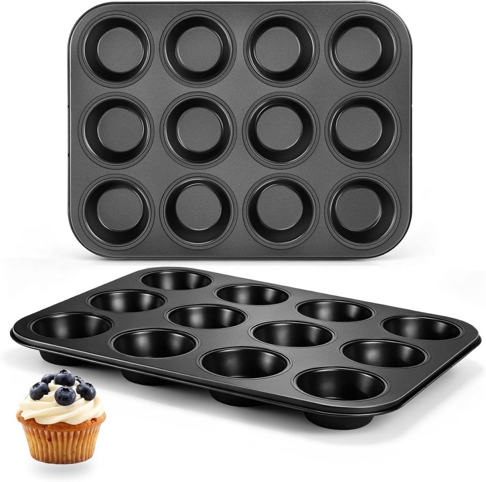 Zumolir bakplaat & Muffinvormen Cupcake Vormen Zwart (2 stuks)
