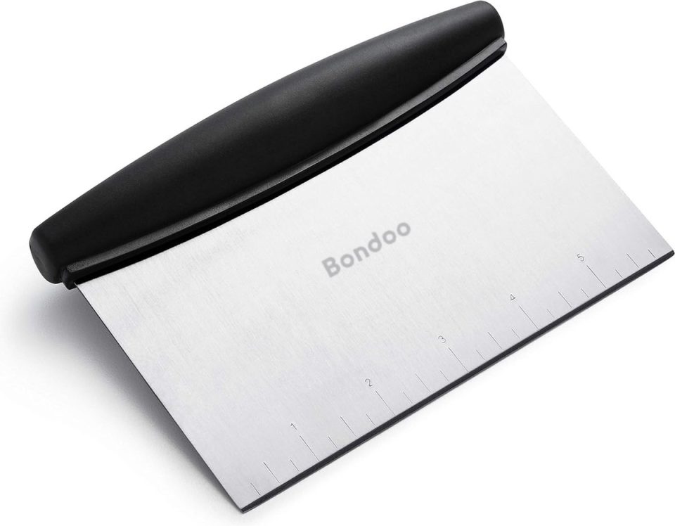 Bondoo Deegschraper Ergonomisch Deegsteker RVS Pizza mes Zilver