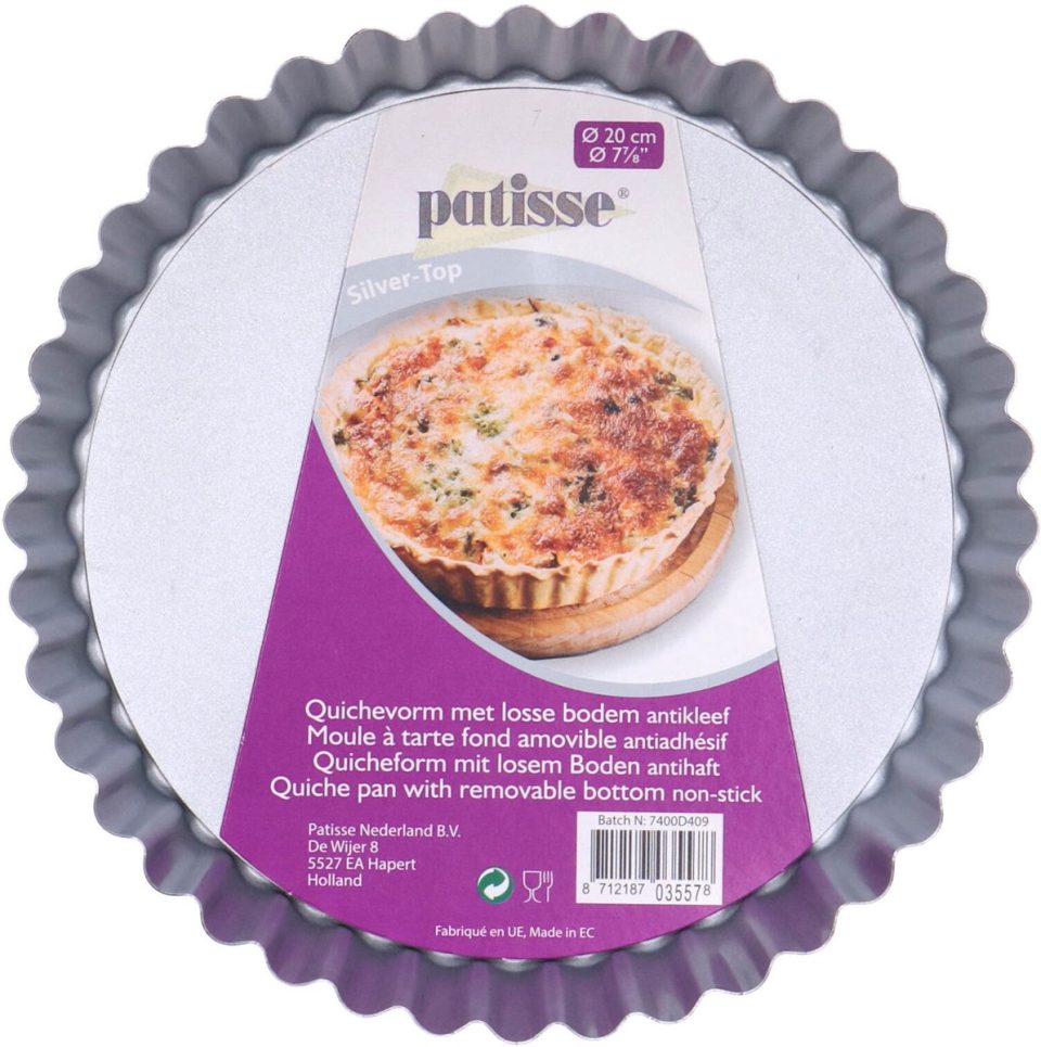 Patisse quichevorm met Losse Bodem Zilver 20 cm