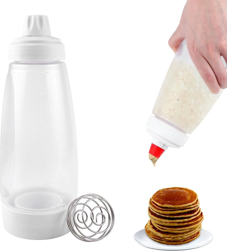Famanu Deegportioneerder met Schaal mixerfles voor pannenkoeken 1000 ml